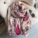 Warm Winter Scarf Cashmere Women Pashmina Design Print Shawls Wrap Female Thick Blanket Soft Bufanda Stoles 2022 Fashion