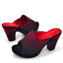 Italian Designer Women Shoes Chunky Sandals Platform Shoes Wedding Dress Pumps High Heel Bling Bling Female Square Heel Mules