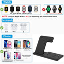 15W Qi快速无线充电器支架，适用于iPhone 13 11 12 X 8 Apple Watch 4合1可折叠充电站，适用于Airpods 3 Pro iWatch