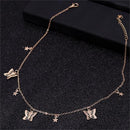 Bohemian Girl Cute Butterfly Rhinestone Letter Necklace Girl Necklace for Women BABY HONEY ANGEL Short Trend New Jewelry Gift