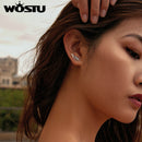 WOSTU 纯正925纯银仙女翅膀耳钉女款玫瑰金耳环婚礼订婚珠宝CQE343-C