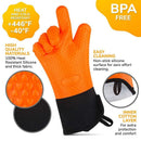 2pcs Food Grade Thick Heat Resistant Silicone Glove BBQ Grill Gloves Kitchen Barbecue Oven Cooking Mitts Grill Baking Gloves
