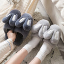 2022 NEW Design Women Winter Furry Slippers Rabbit Ears Couple House Shoes Warm Solid Color Versatile Slippers Chinelos Planos