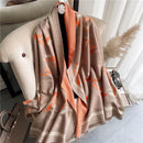 Warm Winter Scarf Cashmere Women Pashmina Design Print Shawls Wrap Female Thick Blanket Soft Bufanda Stoles 2022 Fashion