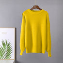 Hirsionsan Soft Loose Knitted Cashmere Sweaters Women 2021 New Winter Loose Solid Female Pullovers Warm Basic Knitwear Jumper