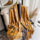 Warm Winter Scarf Cashmere Women Pashmina Design Print Shawls Wrap Female Thick Blanket Soft Bufanda Stoles 2022 Fashion