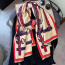 Luxury Winter Cashmere Scarf Women 2022 Design Warm Pashmina Blanket Horse Scarves Female Shawl Wraps Thick Foulard Bufanda