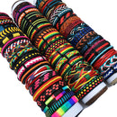50PCS/Lot Random Surfer Bracelet Handmade Men's Women's Mix Styles Braided Leather Cuff Bracelets Jewelry Party Gift  MX3