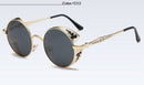 TUZENGYONG Fashion Polarized Steampunk Sunglasses Men/Women Round Metal Carving Vintage Sun Glasses Gothic UV400 Sunglass