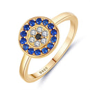 KALETINE Pure 925 Sterling Silver Rings For Women  Lucky Evil Eye Charm Blue CZ Finger Gold Rings Men Engagement Wedding Jewelry