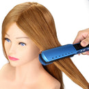 24'' 100% Real Hair Training Head with Shoulder Hairstyles Dummy Doll Mannequin Head for Hairdresser Manikin Head