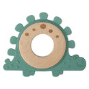 1PC Silicone Teether Baby Rudder Shape Wooden Teether Ring Kid Gift Food Grade Silicone Children&