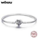 WOSTU 纯正 925 纯银生命树串饰手链和手镯，适合女性，可搭配原创品牌 DIY 珠饰珠宝 CQB066