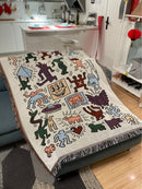 Messy Puzzle Outdoor Throw Blanket Sofa Covers Chic Cobertor Decorations For Home Dust Cover Air Conditioning Blankets For Bed