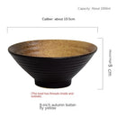 Japanese creative tableware set, commercial bamboo hat ceramic bowl, household large ramen, rice, noodles, soup bowl