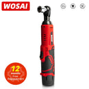 威莎（WOSAI）45牛米充电式电动扳手12V 3/8棘轮扳手套装弯头电钻螺丝刀，用于拆卸螺丝螺母汽车维修工具