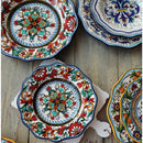1Pcs Bohemian Style Hand-painted Ceramic Plate Delicate Flower Tableware Western Steak Salad Dessert Cake Sushi Decorative Plate