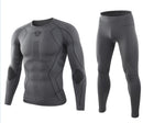 Warm Autumn Winter Long Sleeve Outdoor Thermal Underwear Set Fleece Slim Fit Army Tactical Hiking Military Clothes Top + Pants C