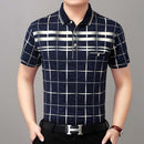 新款夏季Polo衫男士短袖Polo衫格子修身男装Polo衫健身街头Polo衫 1780