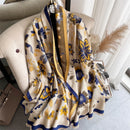 Warm Winter Scarf Cashmere Women Pashmina Design Print Shawls Wrap Female Thick Blanket Soft Bufanda Stoles 2022 Fashion