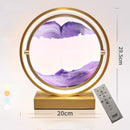 LED艺术减压流沙画沙漏摆件 360度旋转独特装饰沙画