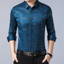 2022 Brand Casual Spring Luxury Plaid Long Sleeve Slim Fit Men Shirt Streetwear Social Dress Shirts Mens Fashions Jersey 2309