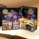 Cutebee DIY Book Nook Miniatures Shelf Insert Bookend Dollhouse Model Roombox Building Kit Wooden Bookshelf Toys Gifts 3D House