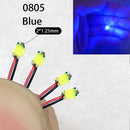 40颗/批 0402 0603 0805 1206 LED SMD 带线，适用于火车模型 HO N OO 比例，红黑线预焊微型利兹，透视模型铁路