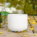 CVNC磨砂水晶颂钵脉轮8英寸C D E F G A B音，用于冥想声音疗愈，附赠槌和O形圈
