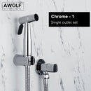 Awolf 玫瑰金卫生淋浴喷头手持式马桶坐浴喷雾器套装不锈钢净身器黄铜阀门肛门淋浴器 AP2102