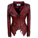 2020 Women Autumn Winter Thick Fake PU Faux Leather rivet Jackets Lady studs Motorcycle Coats Biker Zippers Street Outwear