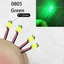40颗/批 0402 0603 0805 1206 LED SMD 带线，适用于火车模型 HO N OO 比例，红黑线预焊微型利兹，透视模型铁路