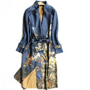 New Women's raincoat autumn and winter suede long-sleeved Trench Women's coat 3xl