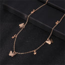Bohemian Girl Cute Butterfly Rhinestone Letter Necklace Girl Necklace for Women BABY HONEY ANGEL Short Trend New Jewelry Gift