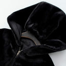 Autumn Winter Faux Rabbit Fur Bomber Teddy Coat Zipper Streetwear High Waist Furry Hooded Plush Jacket Cardigan Fleece Parkas