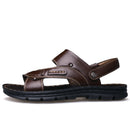 Men's Summer New Leather Sandals Men's Casual Beach Shoes Non-slip Slippers Two Sandals Men Sandals Leather  Men Sandal   Shoes