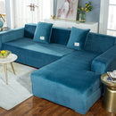 2022 Velvet L Shaped Sofa Cover For Living Room Elastic Furniture Couch Slipcover Chaise Longue Corner Sofa Covers Stretchable