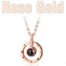 MNWT Rose Gold 100 languages I love you Projection Pendant Necklace Women Love Memory Wedding Necklace