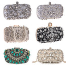 Women's Evening Clutch Bag Party Purse Luxury Wedding Clutches For Bridal Exquisite Crystal Ladies Handbag Apricot Silver Wallet