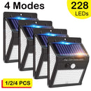228 144 LED太阳能灯户外太阳能灯PIR运动传感器灯防水太阳能阳光花园装饰