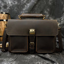 MAHEU Men Briefcase Genuine Leather Laptop Bag 15.6" PC Doctor Lawyer Computer Bag Cowhide Male Briefcase Cow Leather Men Bag
