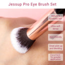 Jessup 15件套化妆刷套装 化妆工具套件 眼线刷 眼影刷 天然-合成毛 玫瑰金/黑色 T157