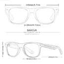BARCUR Classic Bamboo Sunglasses Wood Transparent Plastic Frame Women Men Polarized Sun Glasses With Box Free