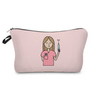 Cartoon Ladies Nurse Printed Cosmetic Bags Foldable High Capacity Women Makeup Bag Eco Reusable Storage Bag Chic Pencil Case