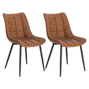 WOLTU 2PCs/set Dining Chairs Faux Leather/Fabric/Velvet/Linen Kitchen Chair Upholstered Seat Stable Metal Legs Kitchen Furniture