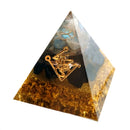 Orgonite Pyramid Muladhara Chakra Obsidian Natural Crystal Repel Evil Spirits Pyramid Decoration Process Resin Gift