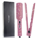 Rhinestone Flat Iron Titanium Hair Straightener Professional Dual Voltage Straightening Irons LCD Display 2 Inch Plate Irons
