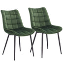 WOLTU 2PCs/set Dining Chairs Faux Leather/Fabric/Velvet/Linen Kitchen Chair Upholstered Seat Stable Metal Legs Kitchen Furniture