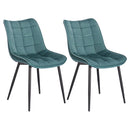 WOLTU 2PCs/set Dining Chairs Faux Leather/Fabric/Velvet/Linen Kitchen Chair Upholstered Seat Stable Metal Legs Kitchen Furniture