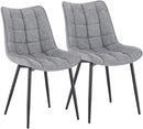 WOLTU 2PCs/set Dining Chairs Faux Leather/Fabric/Velvet/Linen Kitchen Chair Upholstered Seat Stable Metal Legs Kitchen Furniture